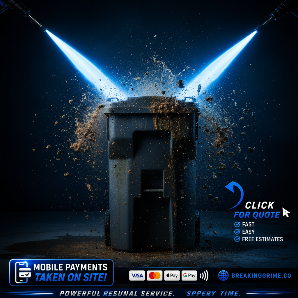 Professional trash bin pressure washing and sanitizing service